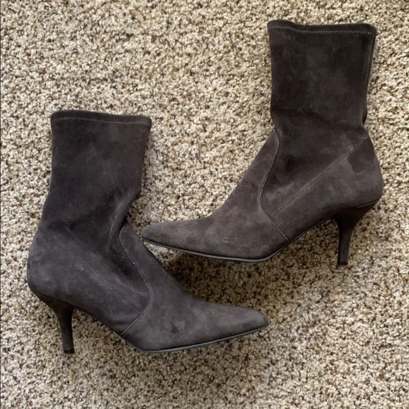 Stuart Weitzman Wren Gray Suede Sock 
